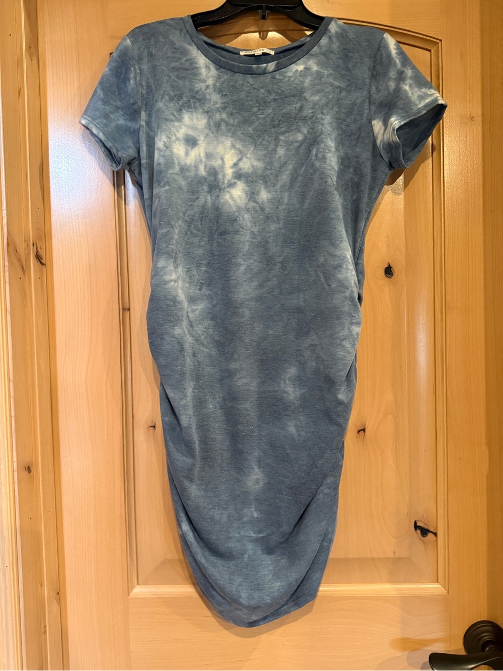 Washed Blue Tie-Dye T-Shirt Dress - Casual Women's Dress